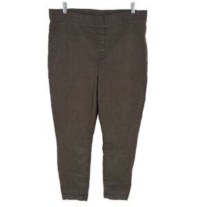 Buffalo David Bitton womens XL Brown elastic waist pull on skinny jeggings